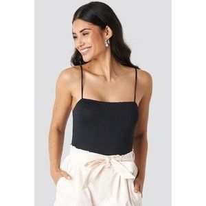 OW Intimates Willow Bodysuit Black Spaghetti Straps Blogger M NWOT $78